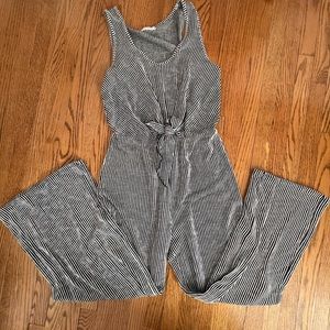 Black and white striped jumpsuit